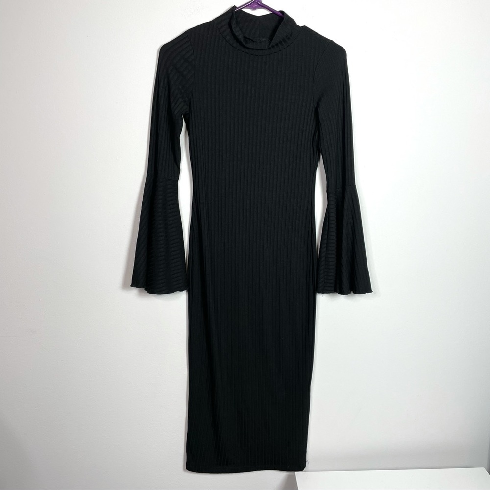 ASOS Black Bell Sleeve Dress